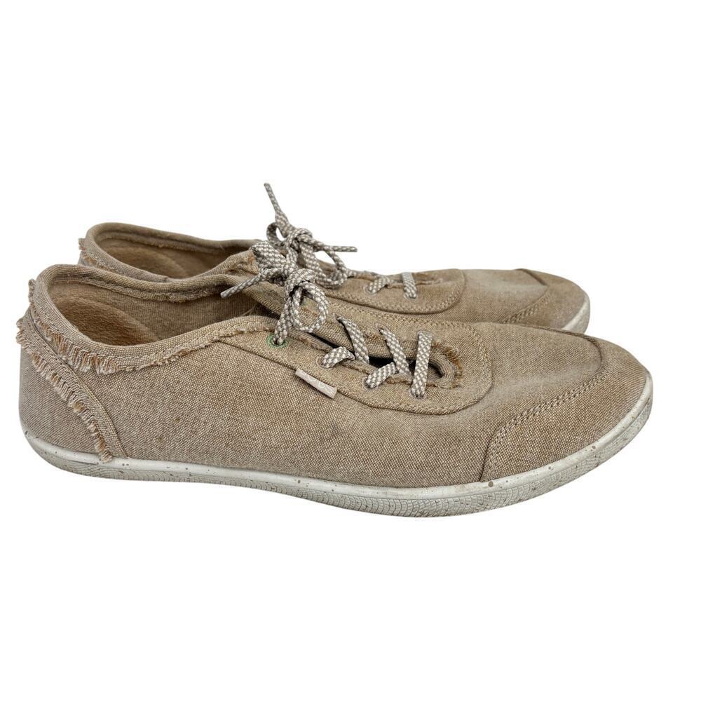 Skechers Bobs Sneakers Women 11 Tan Raw Edge Slip On Memory Foam 113537W